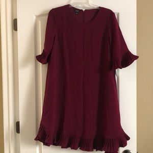 Alfani Burgundy ruffle dress